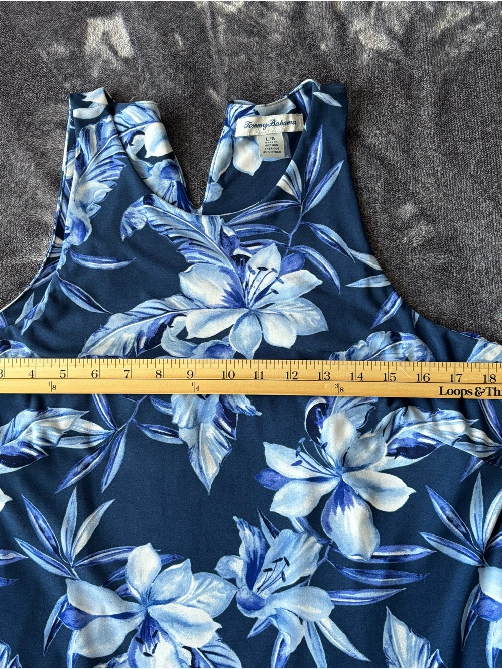 Tommy Bahama Women's Jasmina Fleur Bay Maxi Dress L Island Navy Coastal Tropical - Picture 10 of 10